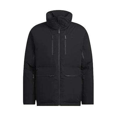 adidas Originals Premium Down Black Puffer Jacket with Embroidered Logo for Men. HS7280