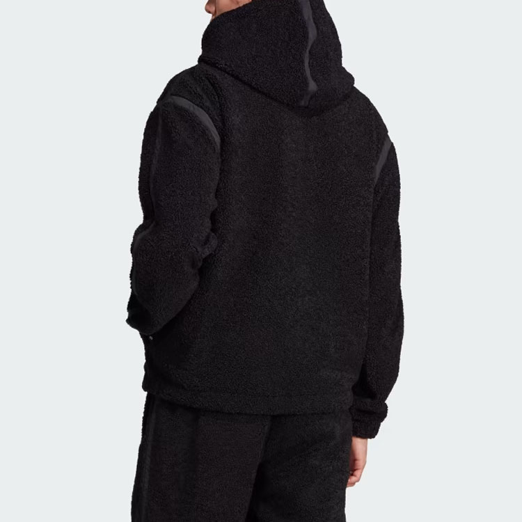 Shop 아디다스 오리지널 프리미엄 에센셜 블랙 플리스 후드 재킷 II5807