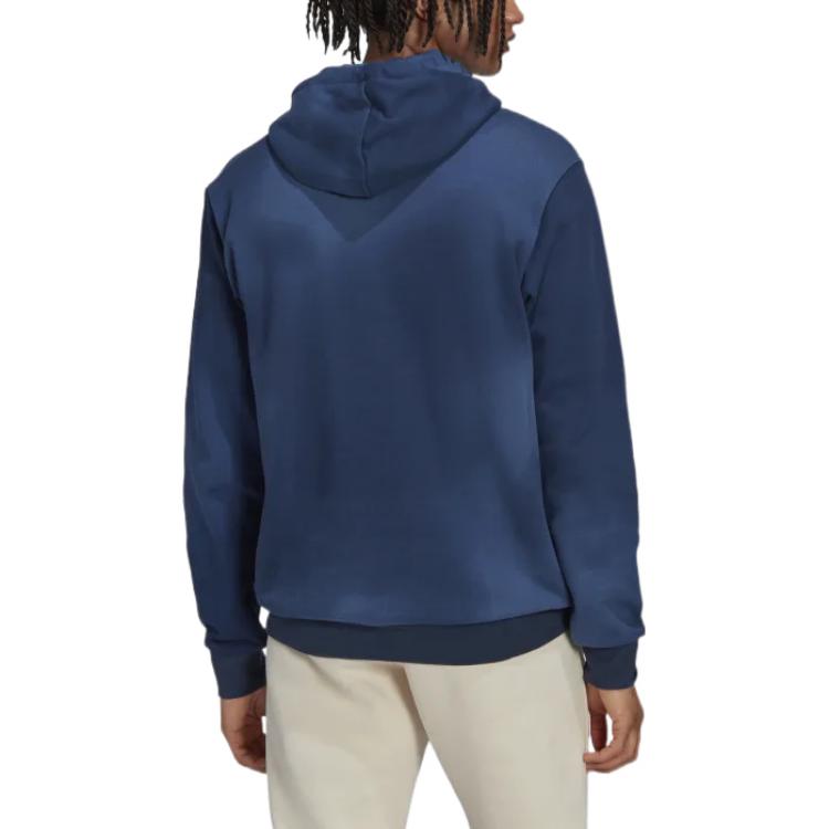 Shop adidas Originals 藍色印花休閒圓領長袖 HL9283