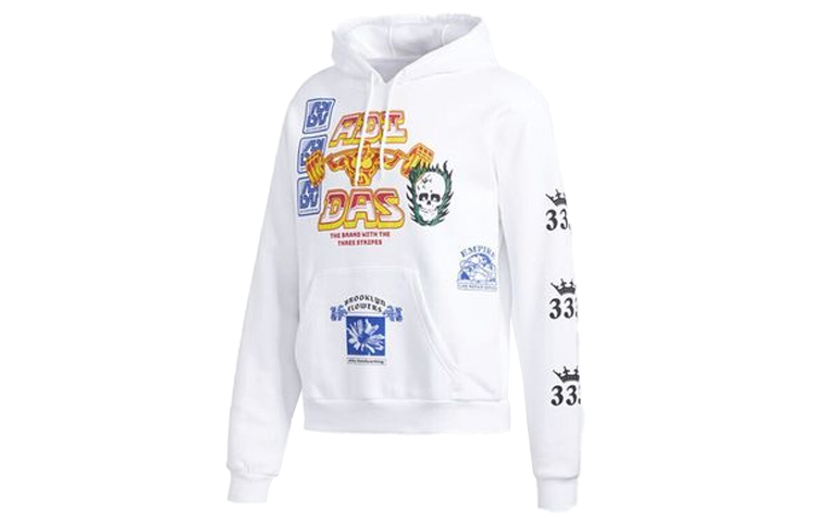 adidas Originals Printed Fleece Hoodie Men’s White EC7321