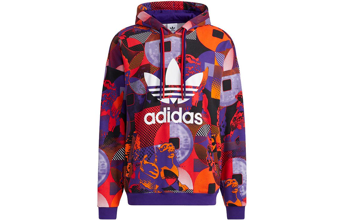 adidas Originals Printed Logo Hoodie Unisex Purple GP5448
