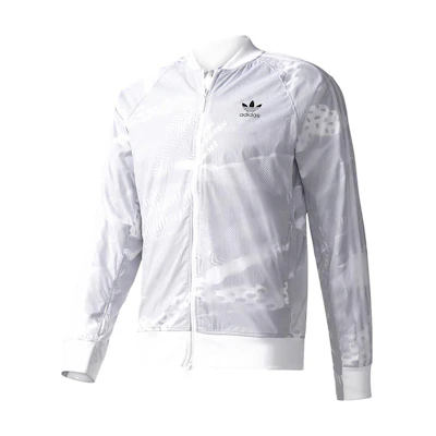 adidas Originals Printed Relaxed Fit Bomber Jacket White - Fashion Outerwear BP8975
