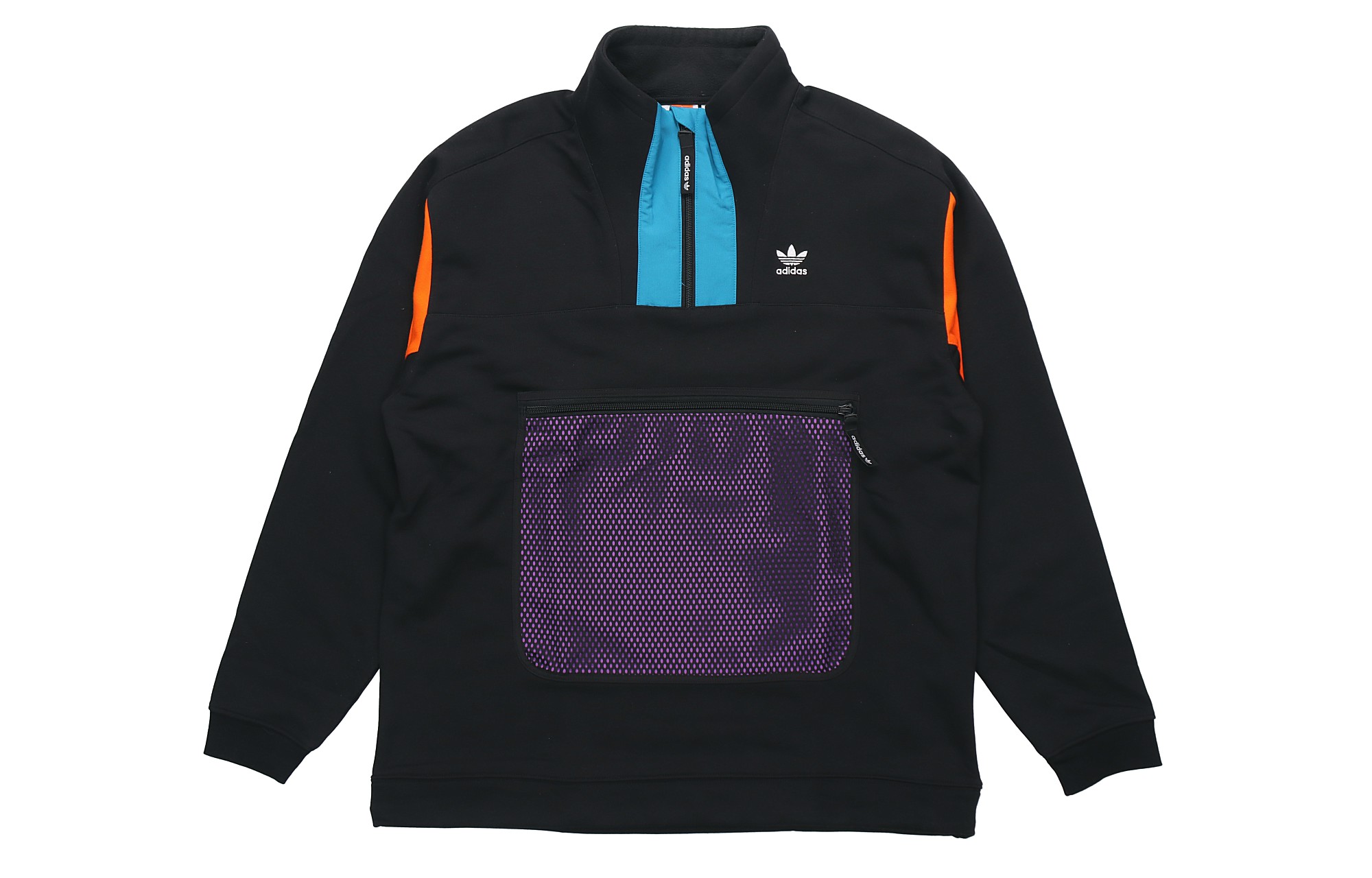 adidas Originals PT3 Half-Zip Pullover Colorblock Letter Track Jacket Black Mens GC8698