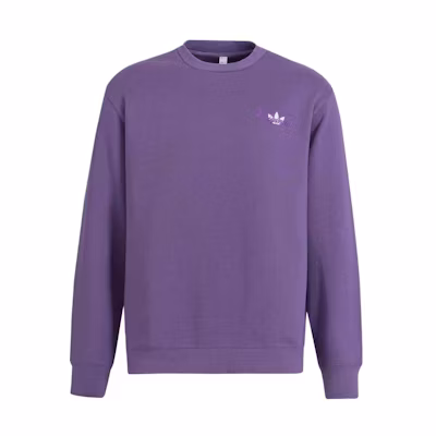 adidas Originals Purple Crewneck Sweatshirt with Logo Print for Men IM1206
