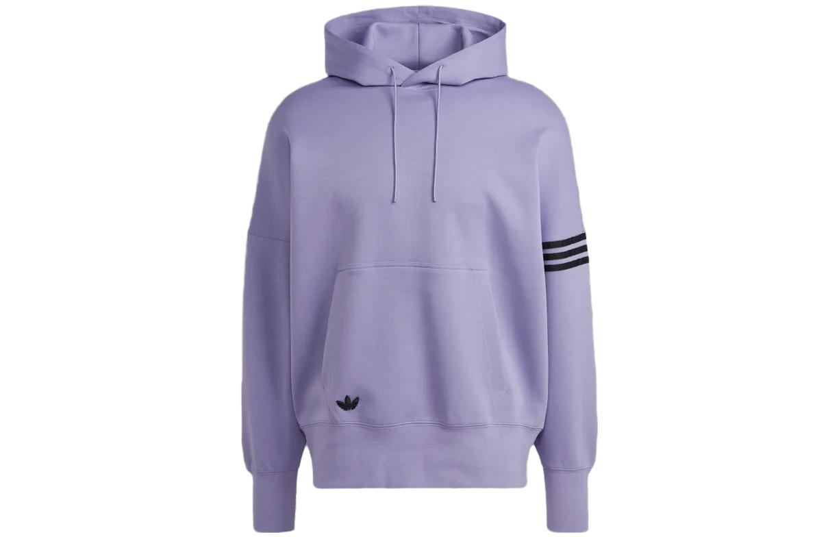 adidas Originals Purple Hoodie with Trefoil Logo & Three Stripes Design IC0373