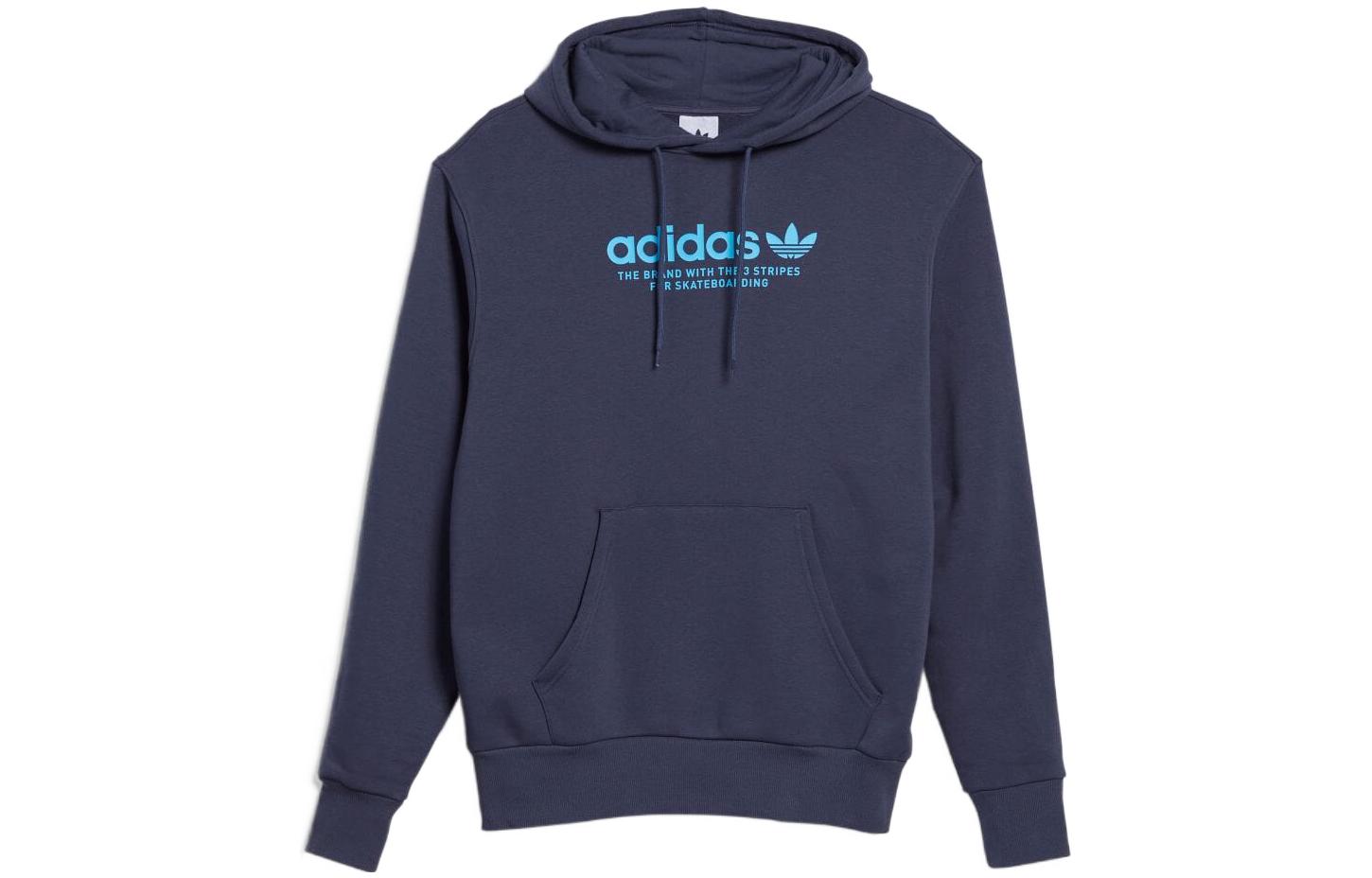 adidas Originals Purple Logo Print Hoodie Unisex Casual Style HE2910