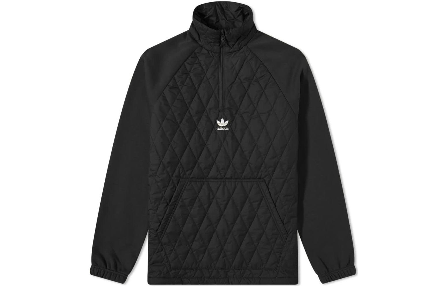 adidas Originals Quilted Half-Zip Pullover Black Sweatshirt H11437