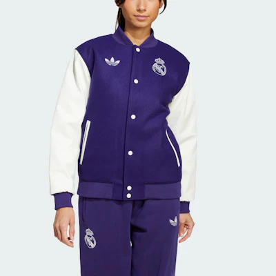阿迪达斯Real Madrid FW24春节飞行夹克紫色 - 休闲风格 JF2587 Lookbook 阿迪达斯Real Madrid FW24春节飞行夹克紫色 - 休闲风格 JF2587