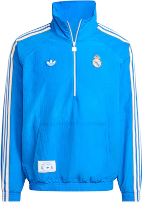 adidas Originals Real Madrid Half-Zip Striped Jacket Loose Fit KC3736 Buy adidas Originals Real Madrid Half-Zip Striped Jacket Loose Fit KC3736