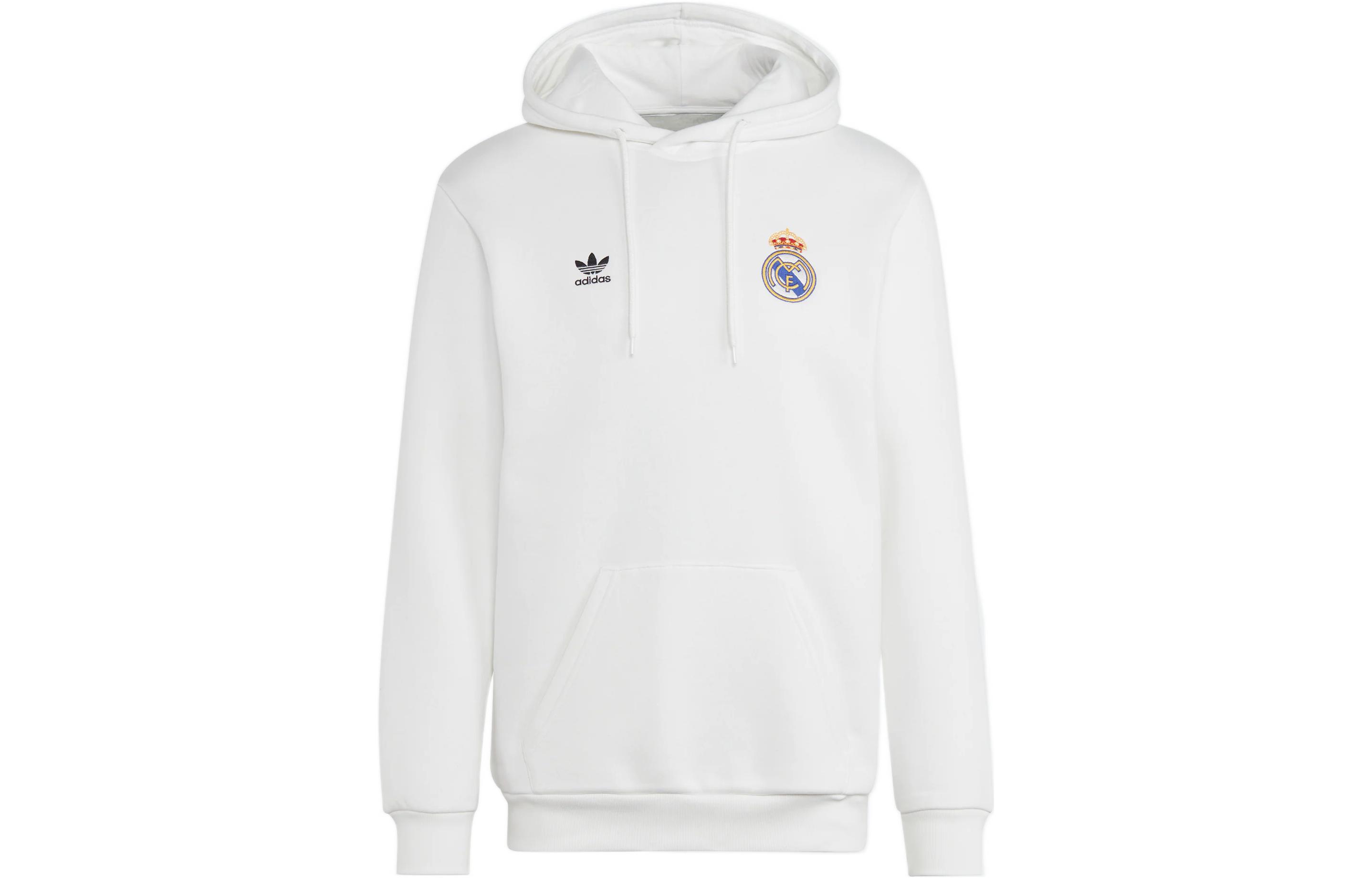 adidas Originals Real OG ES HD Real Madrid Logo Hoodie White Soccer Top H54688