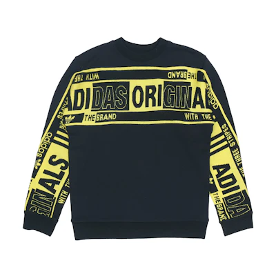 adidas Originals Real Scarf Crew Retro Colorblock Sweatshirt Black ED9357