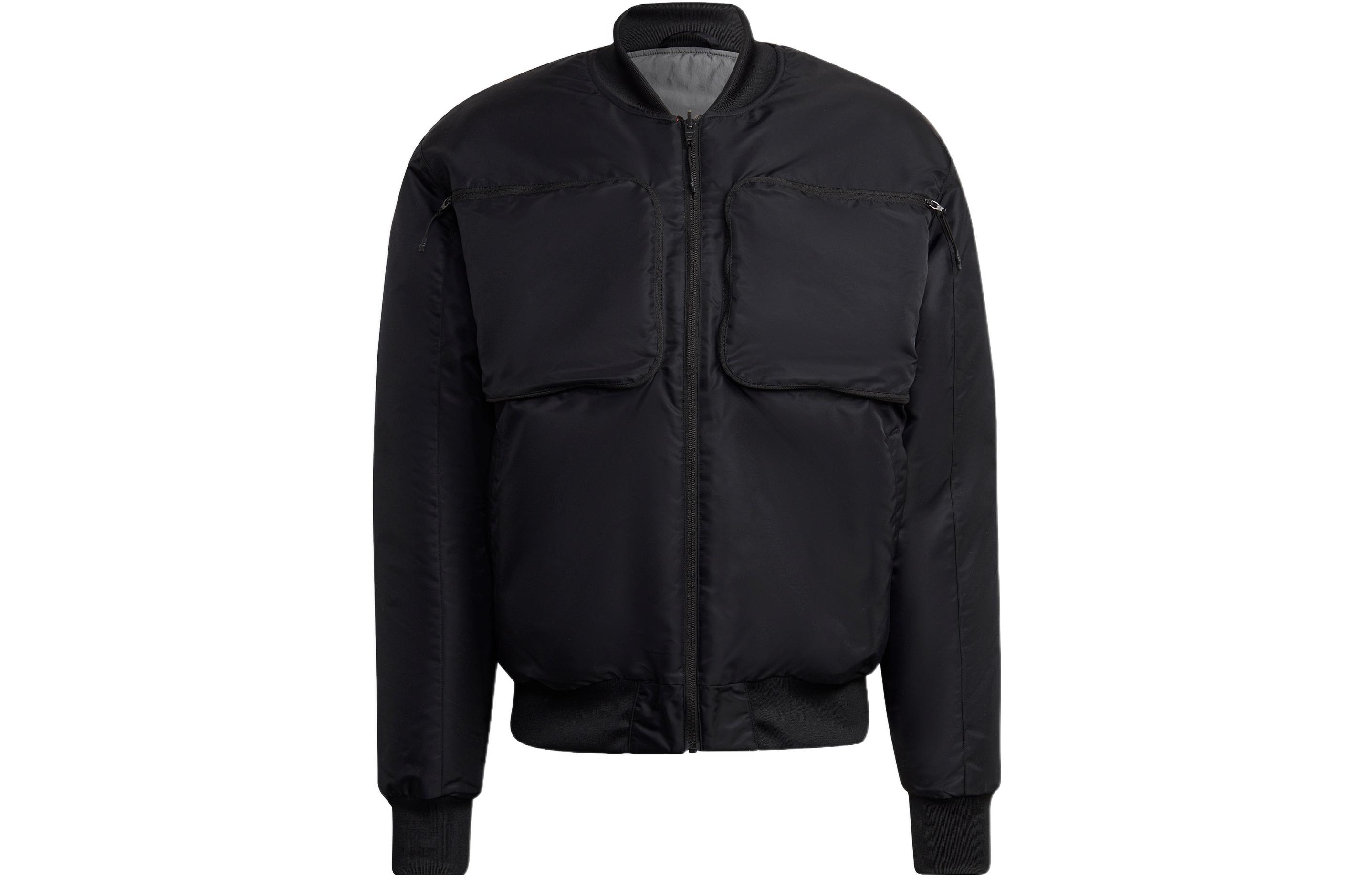adidas Originals Reclaim Black Reversible Bomber Jacket with Zip Closure HK2760
