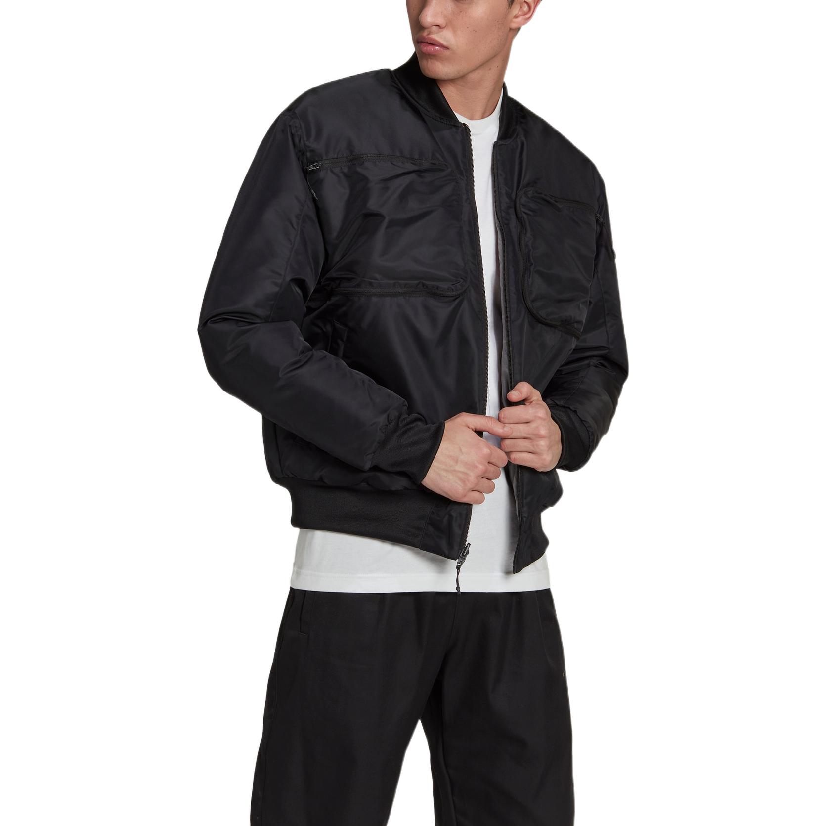 Purchase 阿迪达斯Originals黑色可翻转夹克带拉链开衫 HK2760