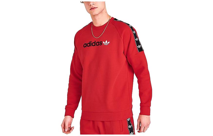 adidas Originals Red Letter Print Crewneck Long Sleeve Sweatshirt () HY2989-626