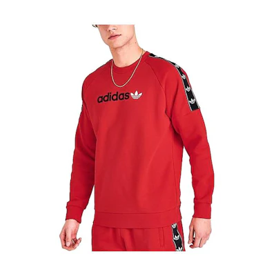 adidas Originals Red Letter Print Crewneck Long Sleeve Sweatshirt () HY2989-626