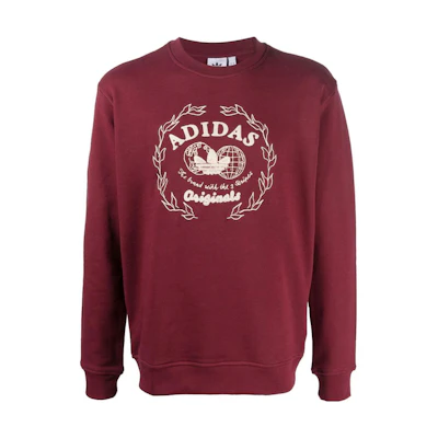 adidas Originals Red Logo Print Crewneck Sweatshirt IC5770
