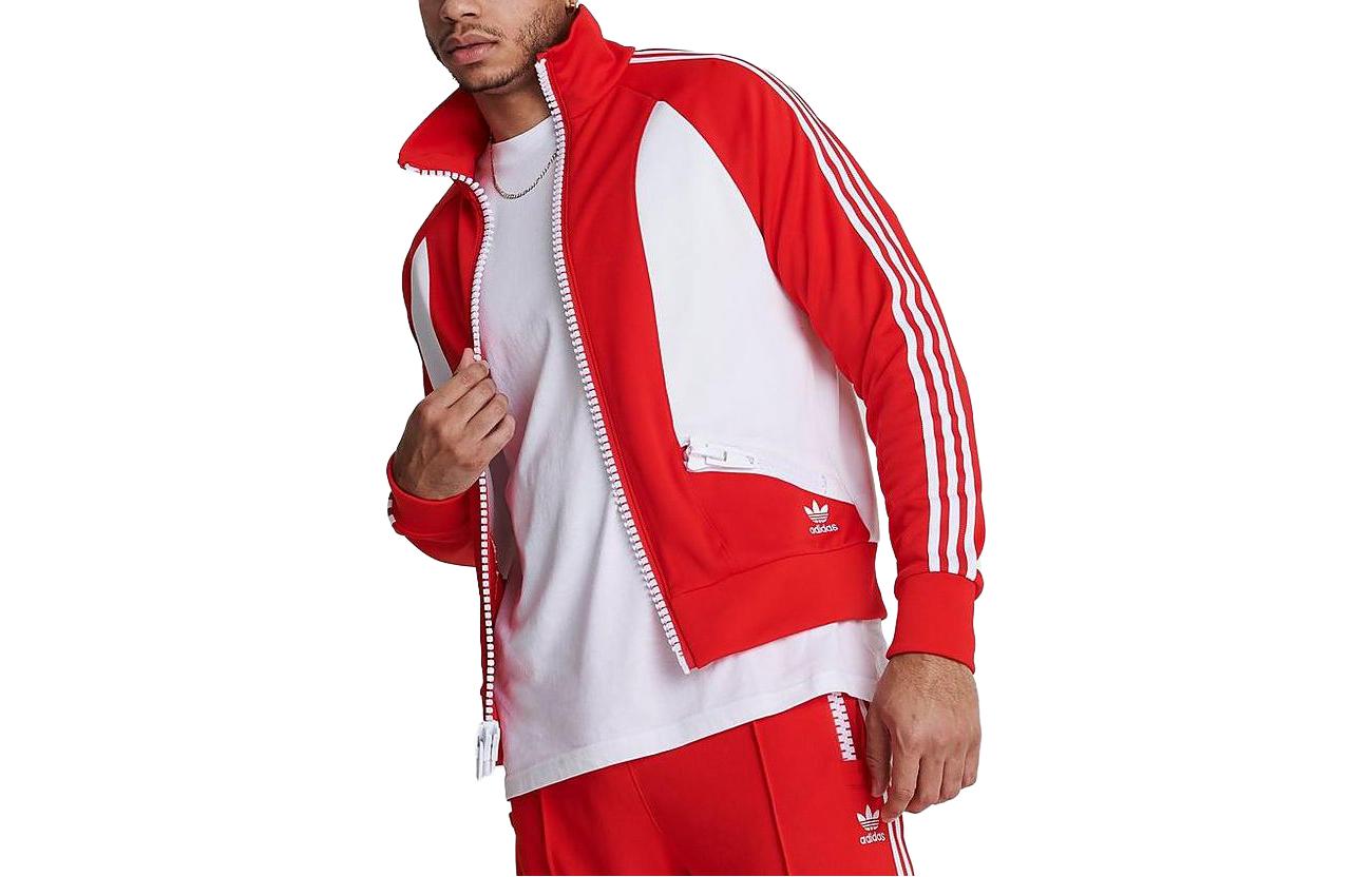 adidas Originals Red Striped Print Track Jacket HY1812