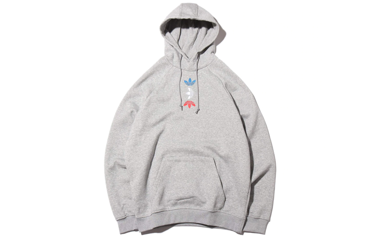 adidas Originals Ref/Met Hoodie Grey Three-Color Logo Pullover FS7347