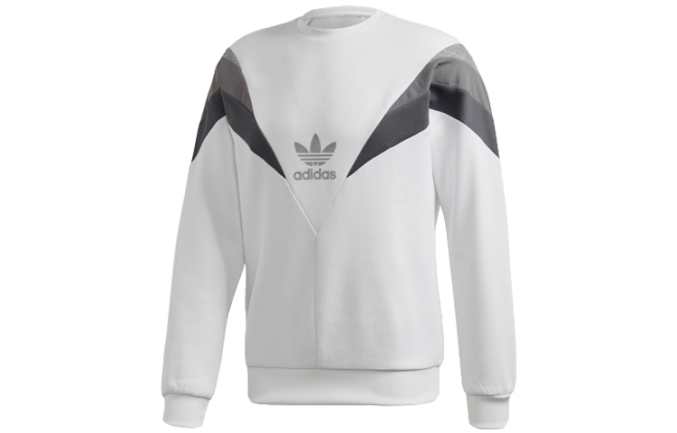 adidas Originals Reflective Logo Pullover Sweatshirt Men’s White FS4651