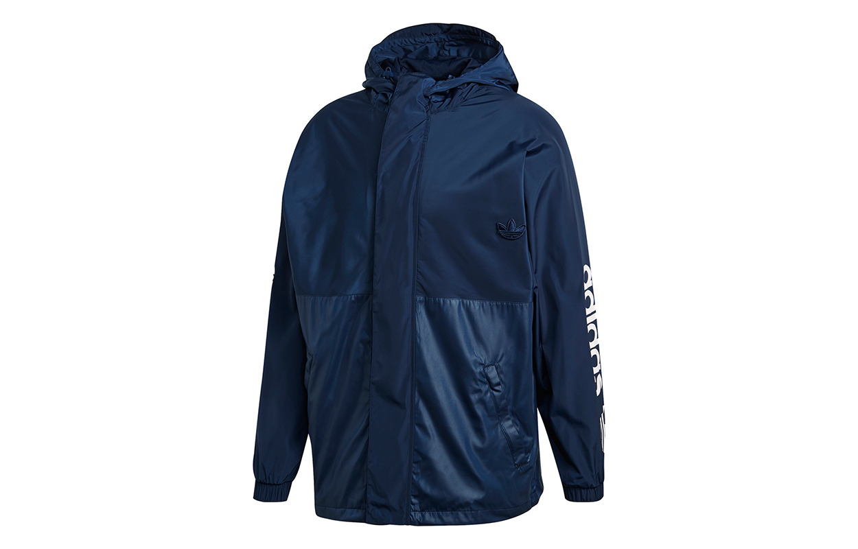 adidas Originals Regen Windbreaker Zip Hoodie Jacket - Navy Blue GE1336