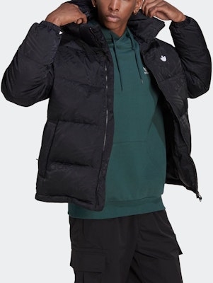 adidas Originals REKIVE Down Puffer Jacket Black Casual Hooded Coat. HL9218 Details for adidas Originals REKIVE Down Puffer Jacket Black Casual Hooded Coat. HL9218