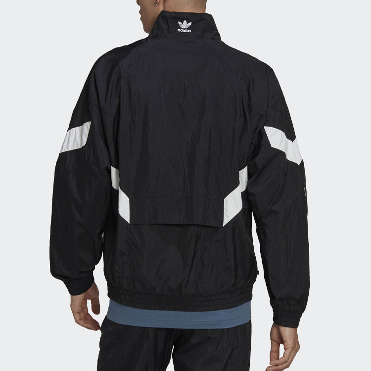 Shop adidas Originals REKIVE Track Jacket Black - Colorblock Zip-Up Logo Design HK7322