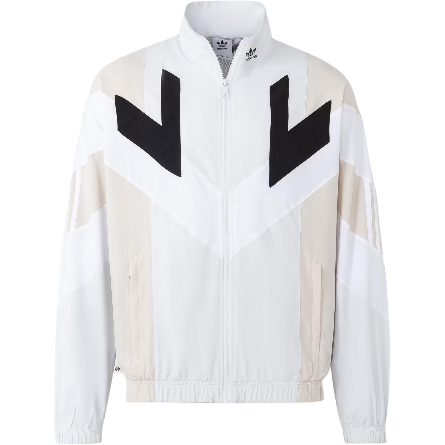 adidas Originals Rekive Woven Track Jacket White Mens Tricolor Sports Jacket HR8590