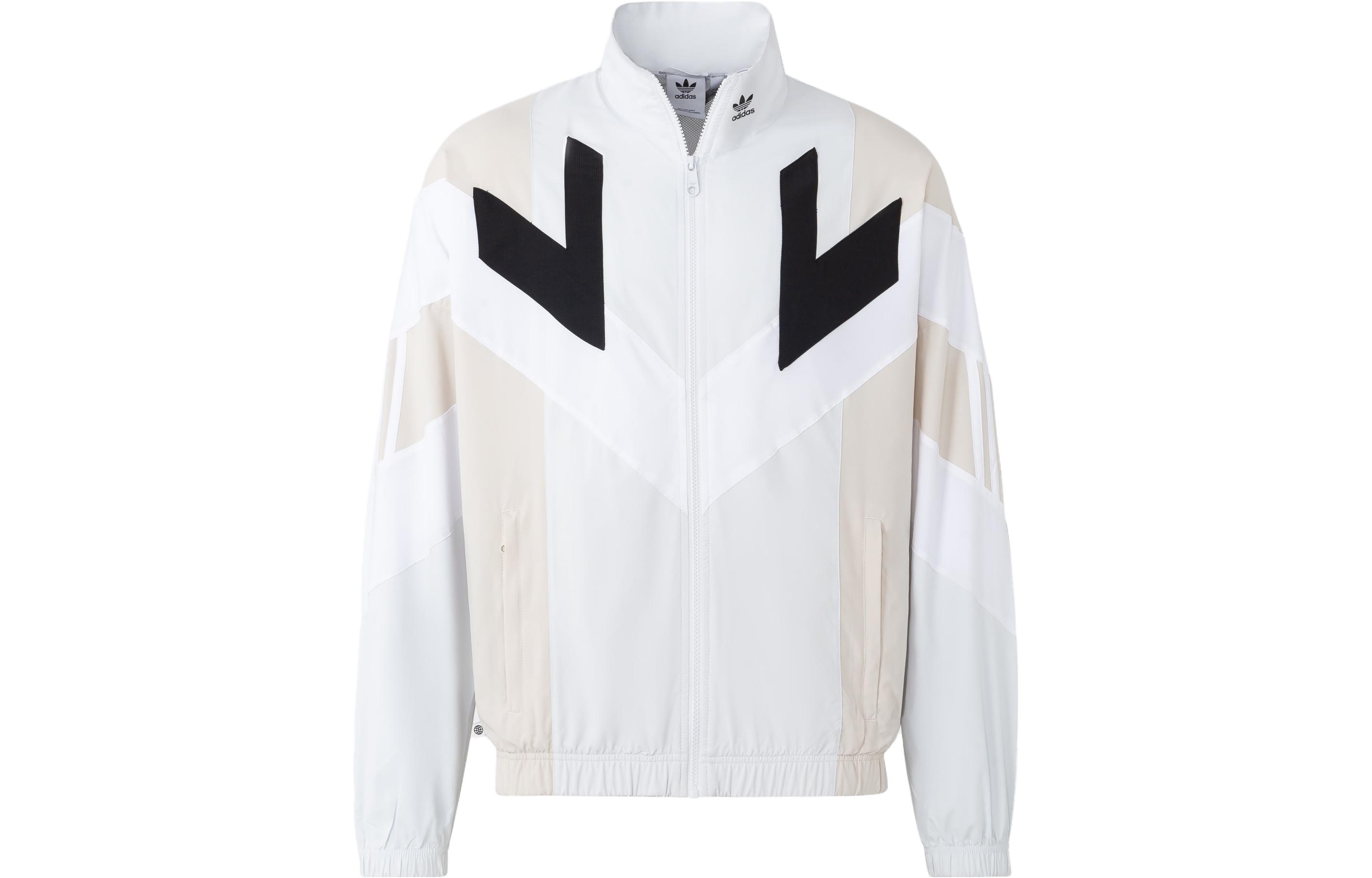 adidas Originals Rekive Woven Track Jacket White Mens Tricolor Sports Jacket HR8590 圖 2