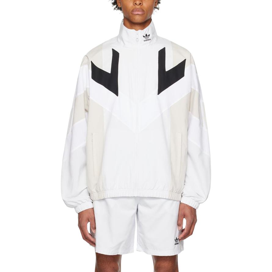 adidas Originals Rekive Woven Track Jacket White Mens Tricolor Sports Jacket HR8590 圖 4