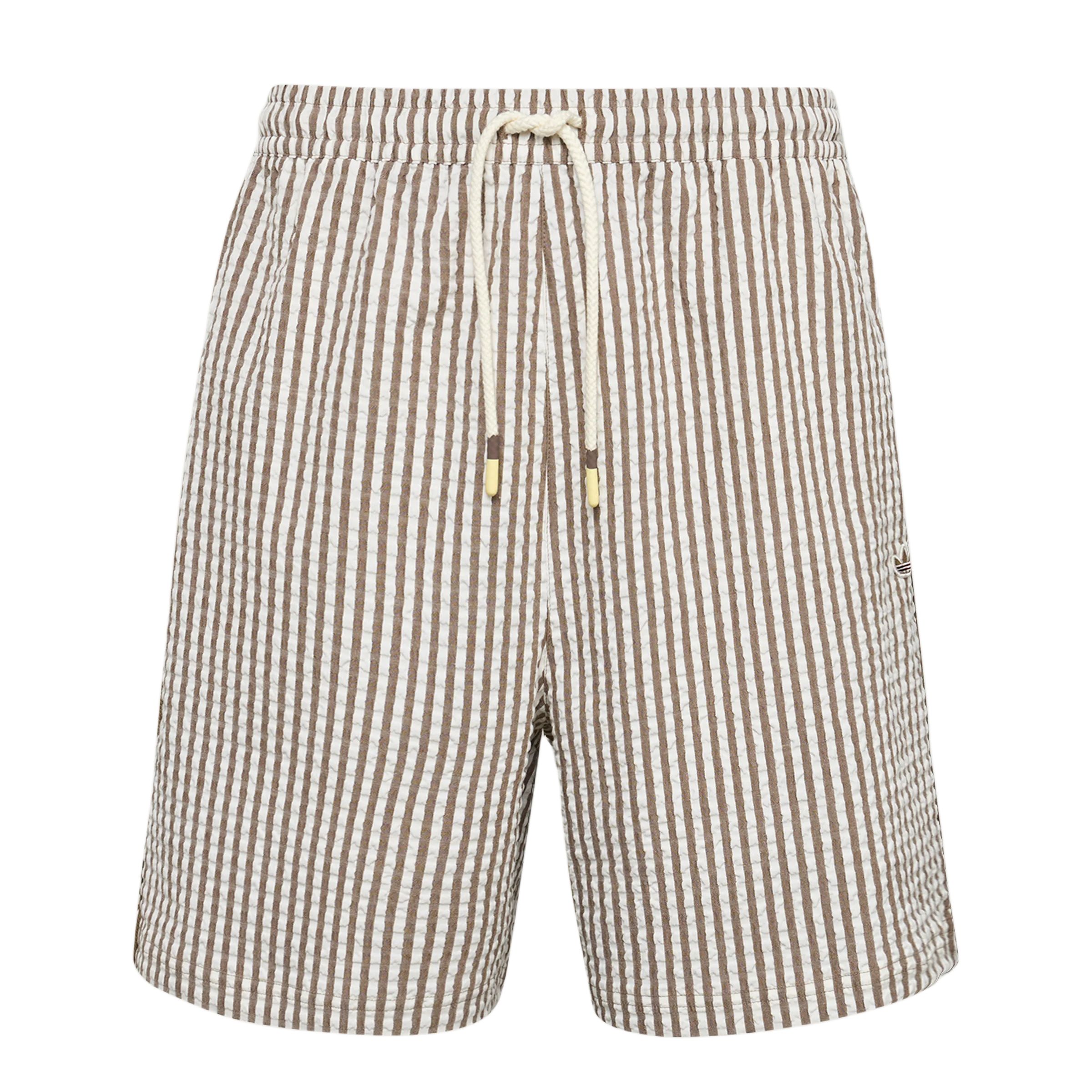 adidas Originals Resort Seersucker Striped Mid-Rise Casual Shorts - KX0698