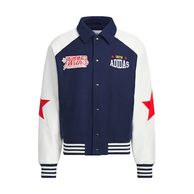 adidas Originals RETRO BBRTR Comfortable Warm Loose Fit Jacket Navy/White Unisex JN0775