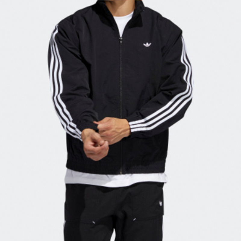 adidas Originals Retro Black Jacket with Large Trefoil Logo for Men FM1538 圖 5