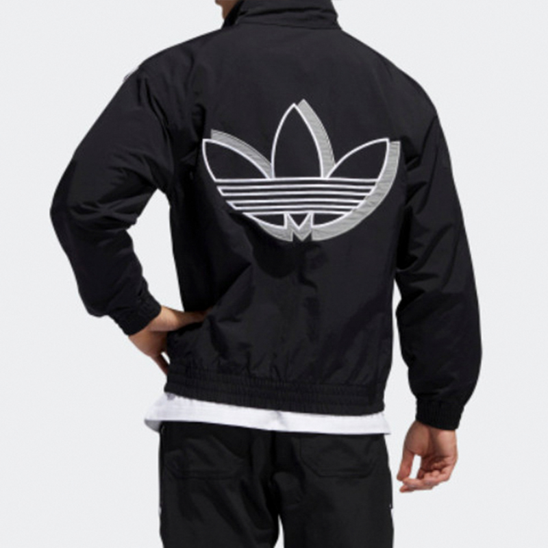 adidas Originals Retro Black Jacket with Large Trefoil Logo for Men FM1538 圖 7