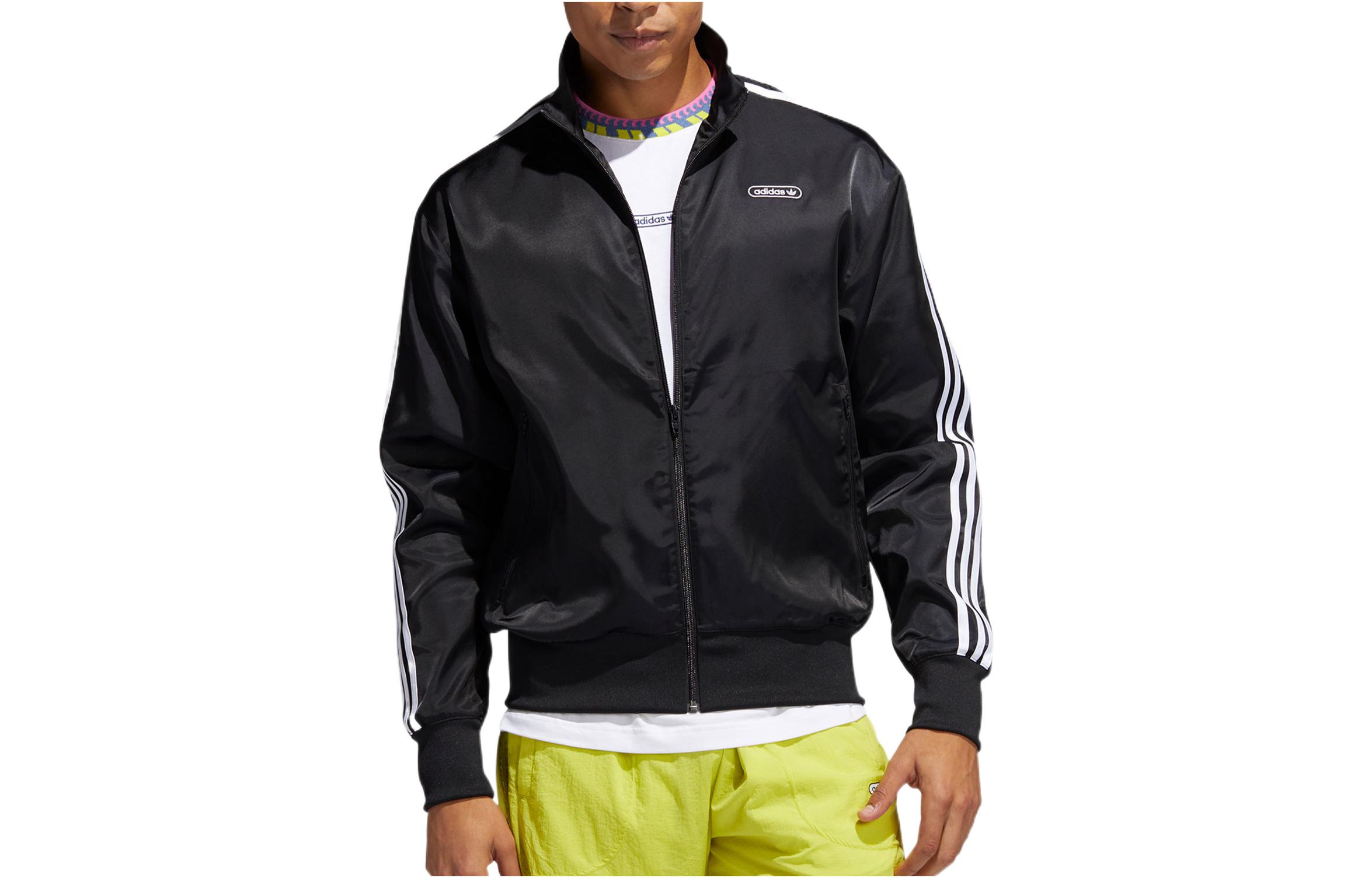 adidas Originals Retro Black Track Jacket with Logo and Stripes GN3847