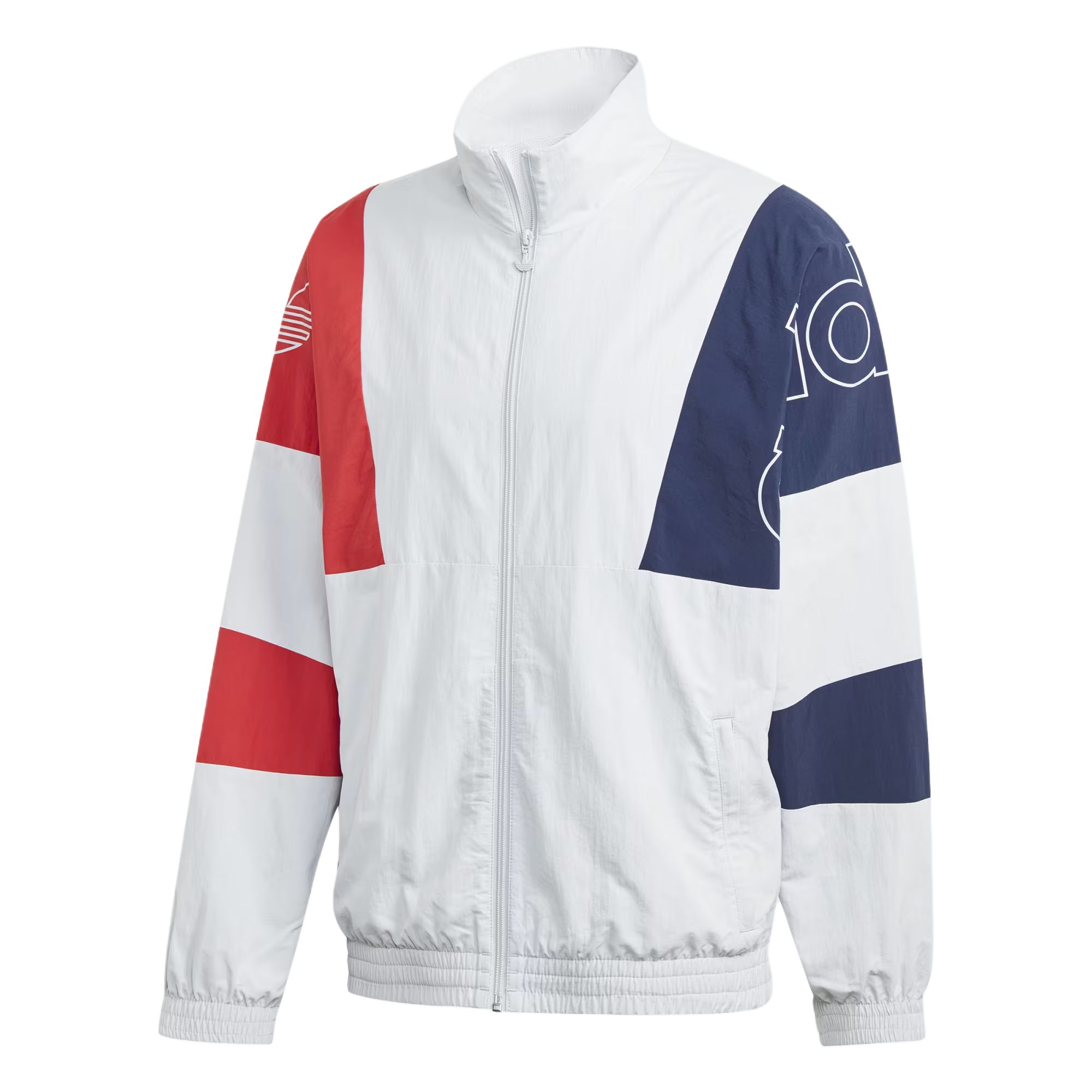 adidas Originals Retro Colorblock Track Jacket White Vintage Logo Print GJ7773