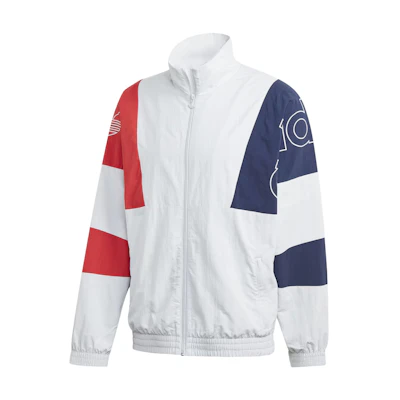 adidas Originals Retro Colorblock Track Jacket White Vintage Logo Print GJ7773