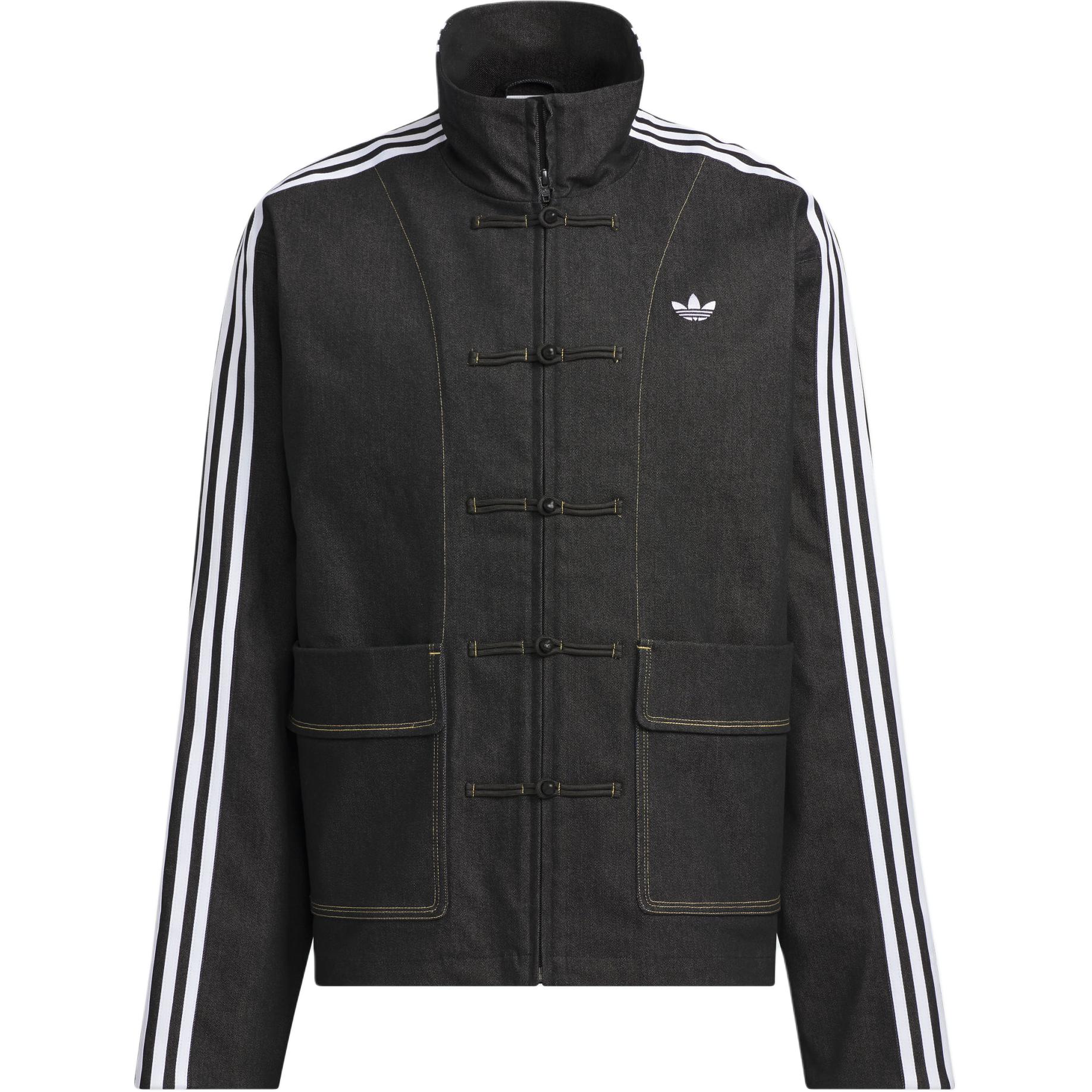 Order adidas Originals Retro Denim Track Jacket Hitam Unisex Stylish Nyaman Bergaris JW1969