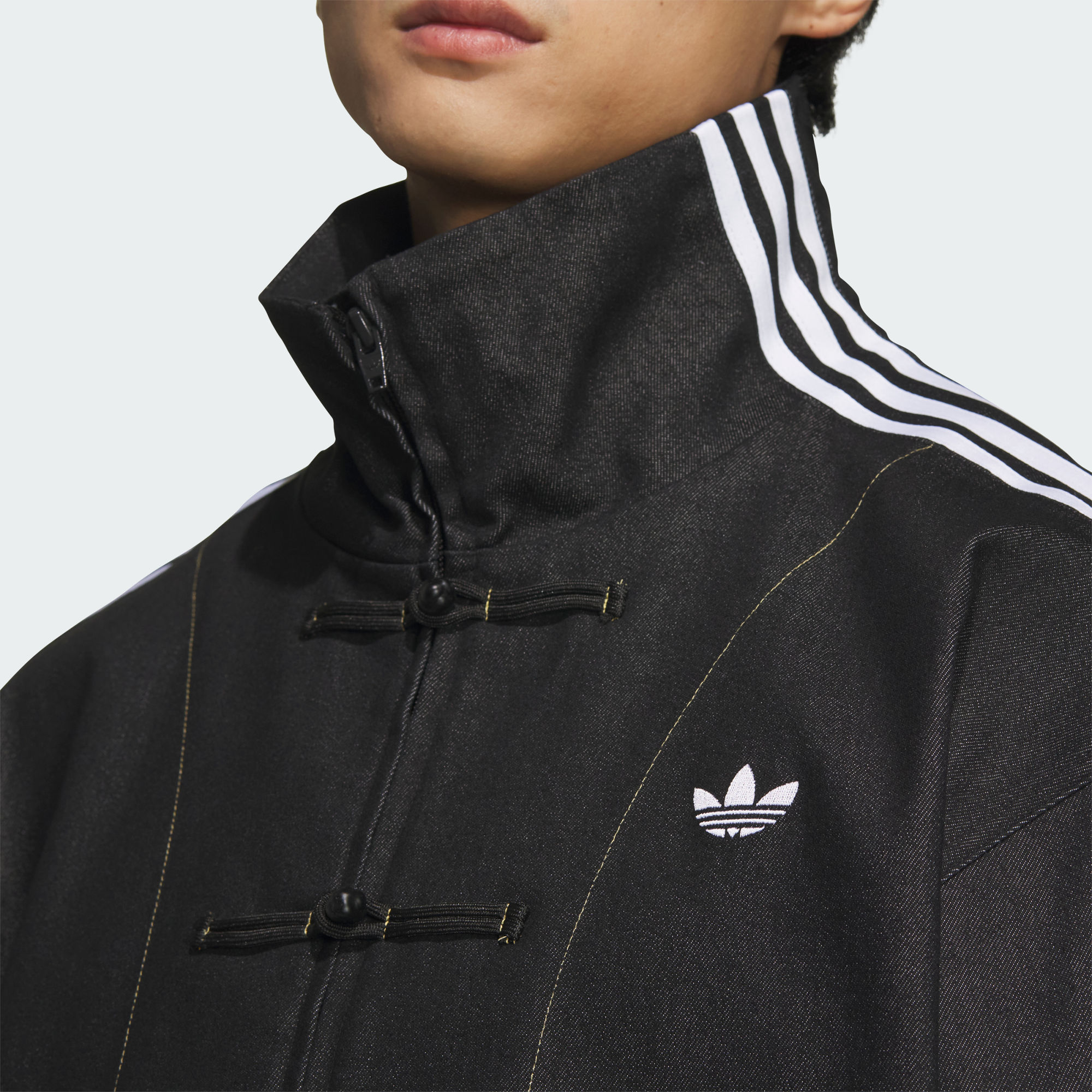 Details for adidas Originals Retro Denim Track Jacket Hitam Unisex Stylish Nyaman Bergaris JW1969