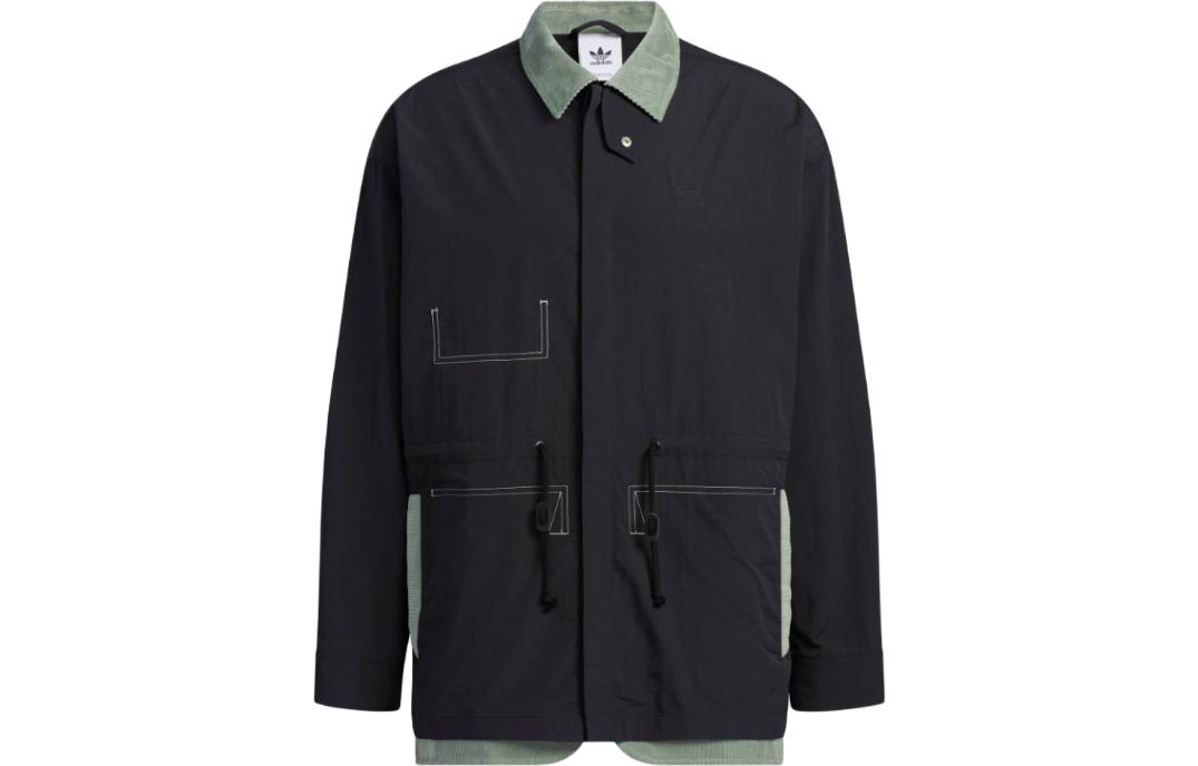 Order adidas Originals Retro Embroidered Logo Button-Up Jacket Black HY7239