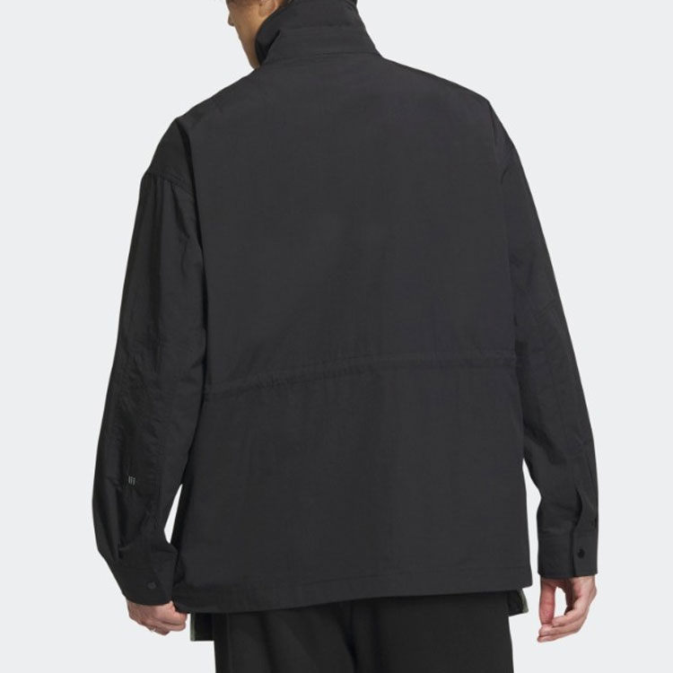 Shop adidas Originals Retro Embroidered Logo Button-Up Jacket Black HY7239