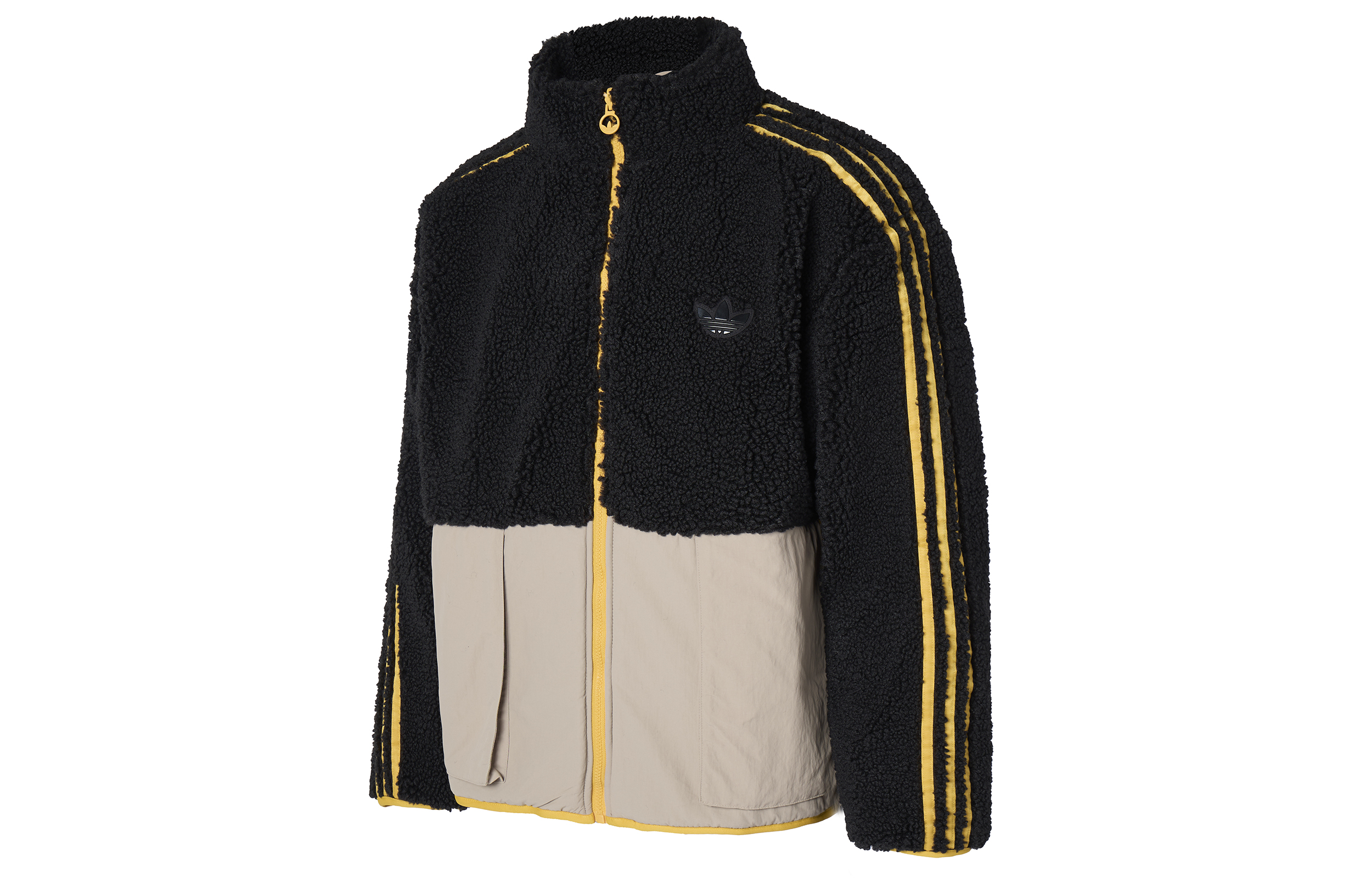 adidas Originals Retro Embroidered Logo Fleece Track Jacket Black Unisex HY1376