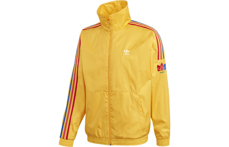 adidas Originals Retro Gold Track Jacket with Side Stripes for Men GE0848