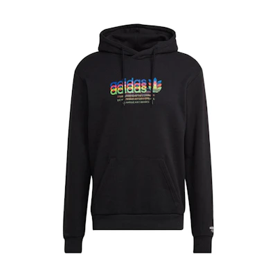 adidas Originals Retro Letter Logo Pullover Hoodie Black () HK5150