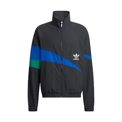 adidas Originals Retro Logo Track Jacket in Black with Colorblock Design HF5942