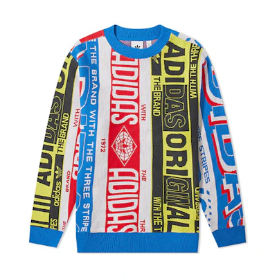 adidas Originals Retro Patchwork Pullover Knit Sweatshirt Men’s Multicolor ED6138