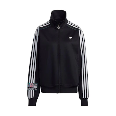adidas Originals Retro Stripe Logo Embroidered Track Jacket Unisex Black Intl. HS2628
