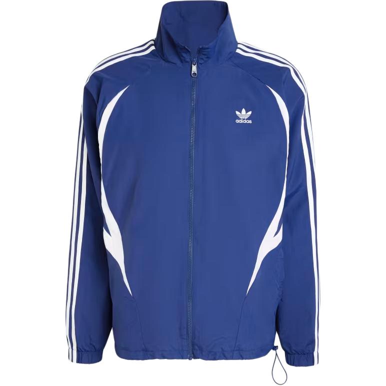 adidas Originals Retro Striped Embroidered Logo Blue Track Jacket IY2091