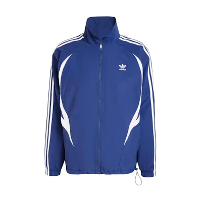 adidas Originals Retro Striped Embroidered Logo Blue Track Jacket IY2091