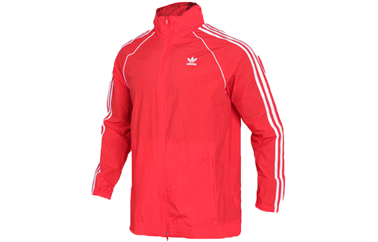 adidas Originals Retro Track Jacket Red with Stripes and Trefoil Logo CW1310