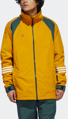 아디다스 오리지널 옐로우 레트로 트랙 재킷 스트라이프 긴팔 디자인 FJ7489 Shop 아디다스 오리지널 옐로우 레트로 트랙 재킷 스트라이프 긴팔 디자인 FJ7489